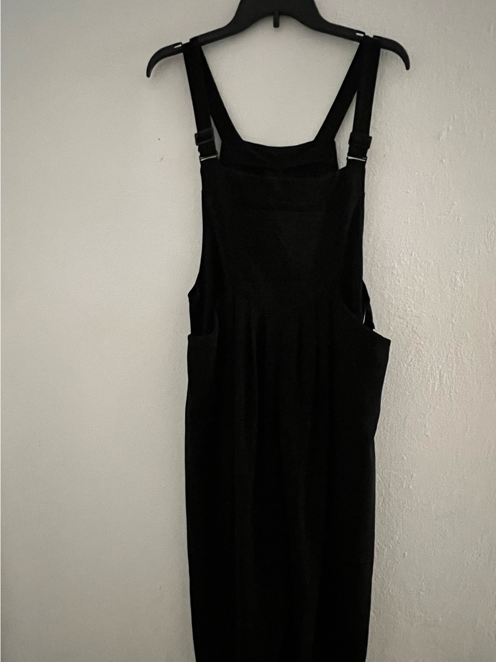 Black Pinafore Midi Dress with Adjustable Straps